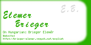 elemer brieger business card