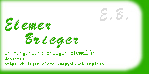 elemer brieger business card